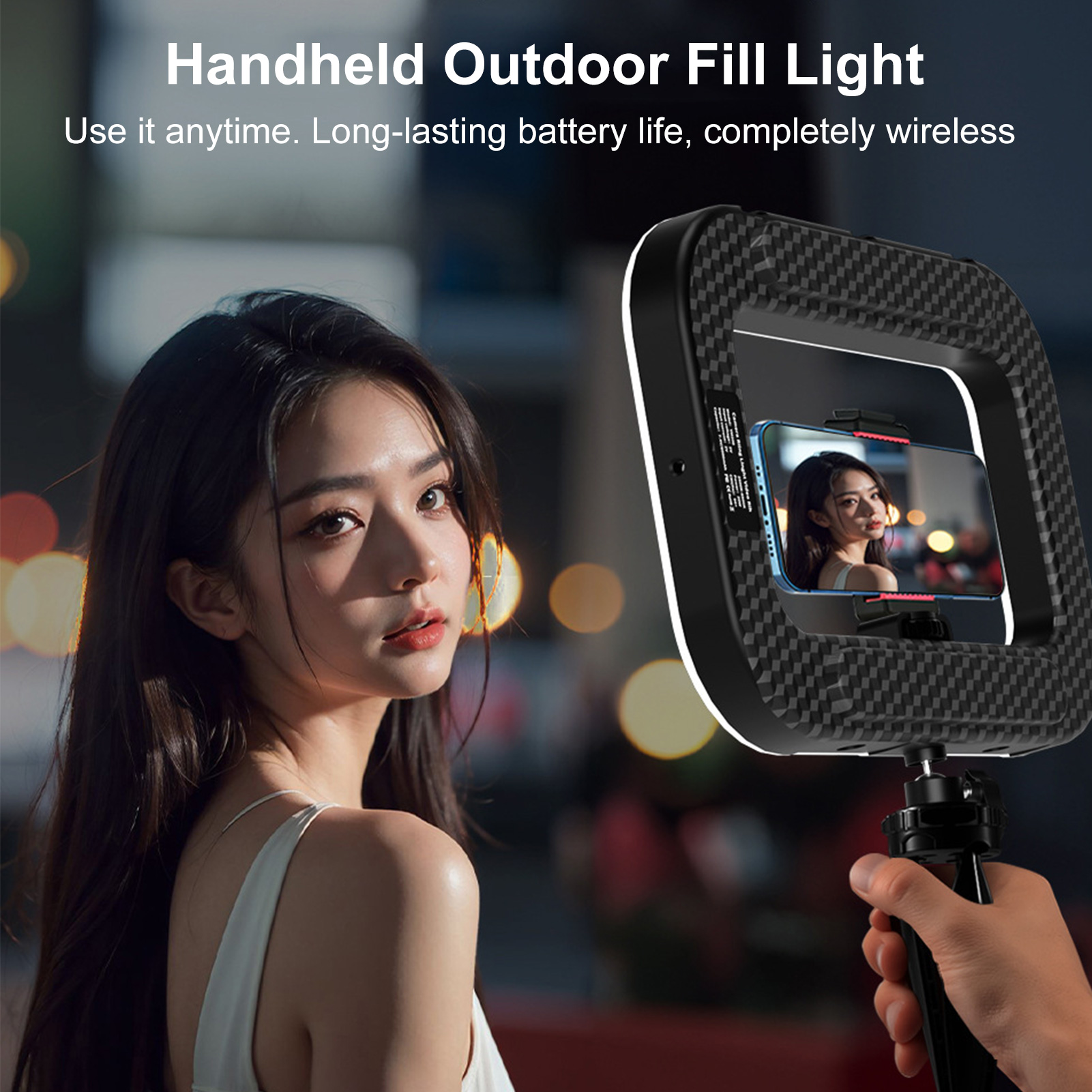 Photography Lighting Handheld - Lampu Ponsel Isi Ulang, Penstabil Ponsel