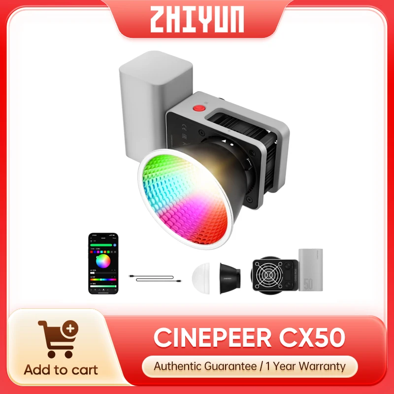 Photography Lighting Kit Portable - Lampu Video Zhiyun CINEPEER CX50 RGB