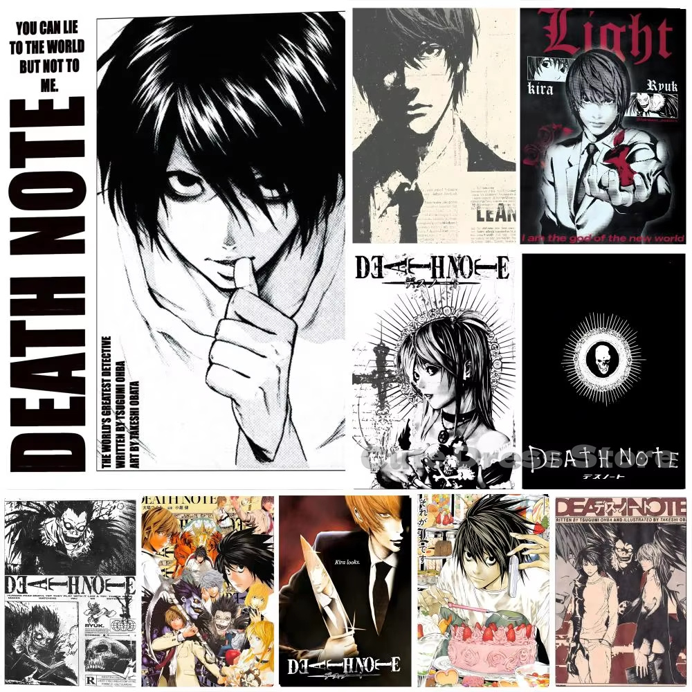 Photography Lighting Game - Lukisan Kanvas Death Note Tanpa Bingkai,
