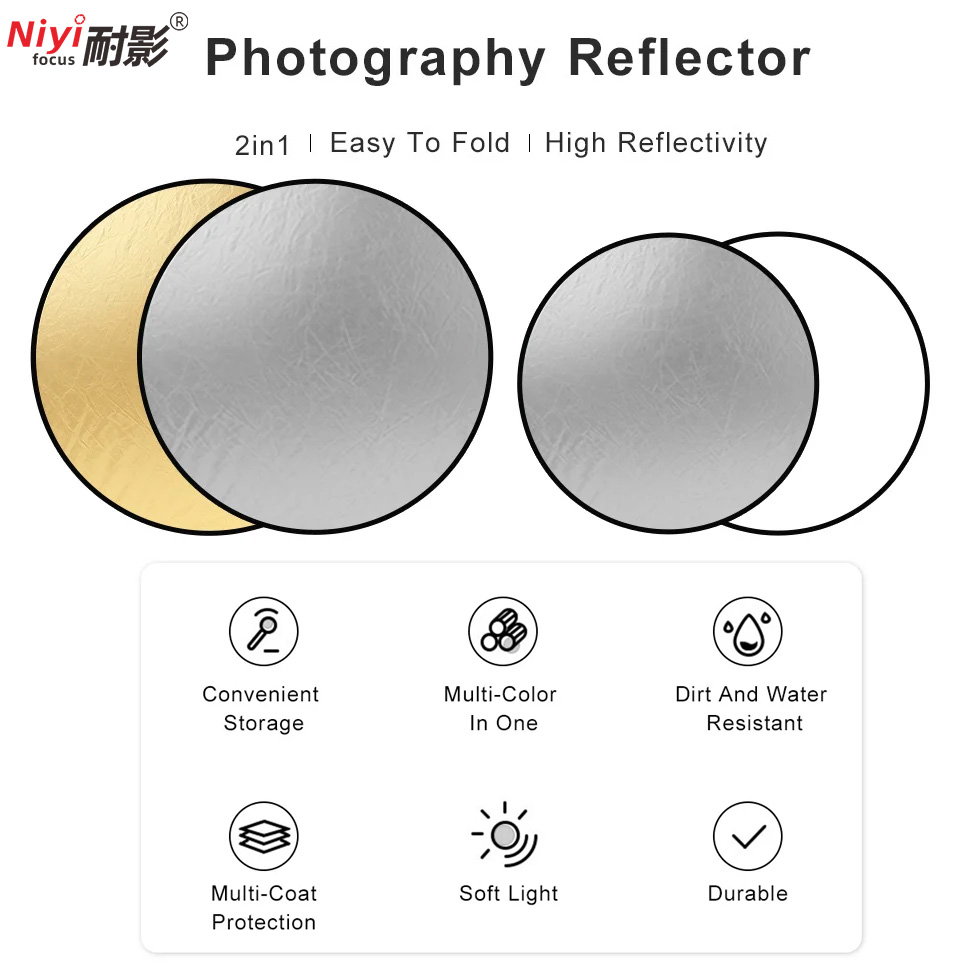Reflektor Portabel Bulat 2in1  - Photography Lighting Handheld ulasan dan harga