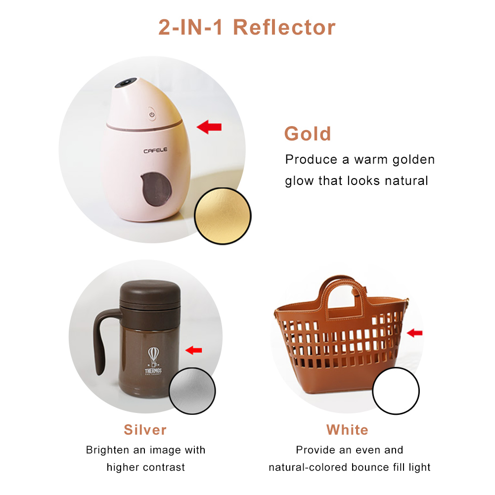 Reflektor Portabel Bulat 2in1  - Photography Lighting Handheld ulasan dan harga