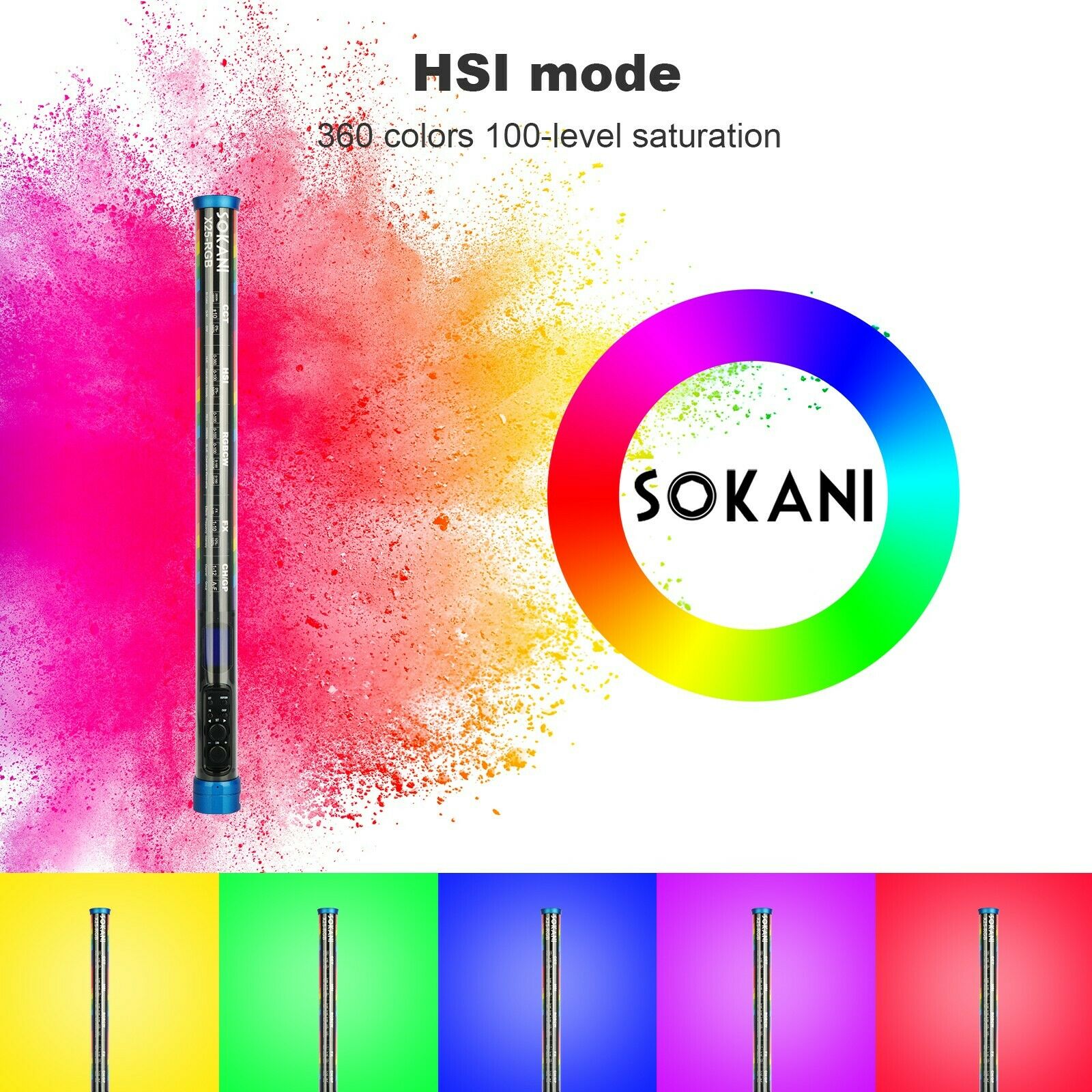 Sokani X25 RGB Lampu Video LED - Photography Lighting Handheld ulasan dan harga