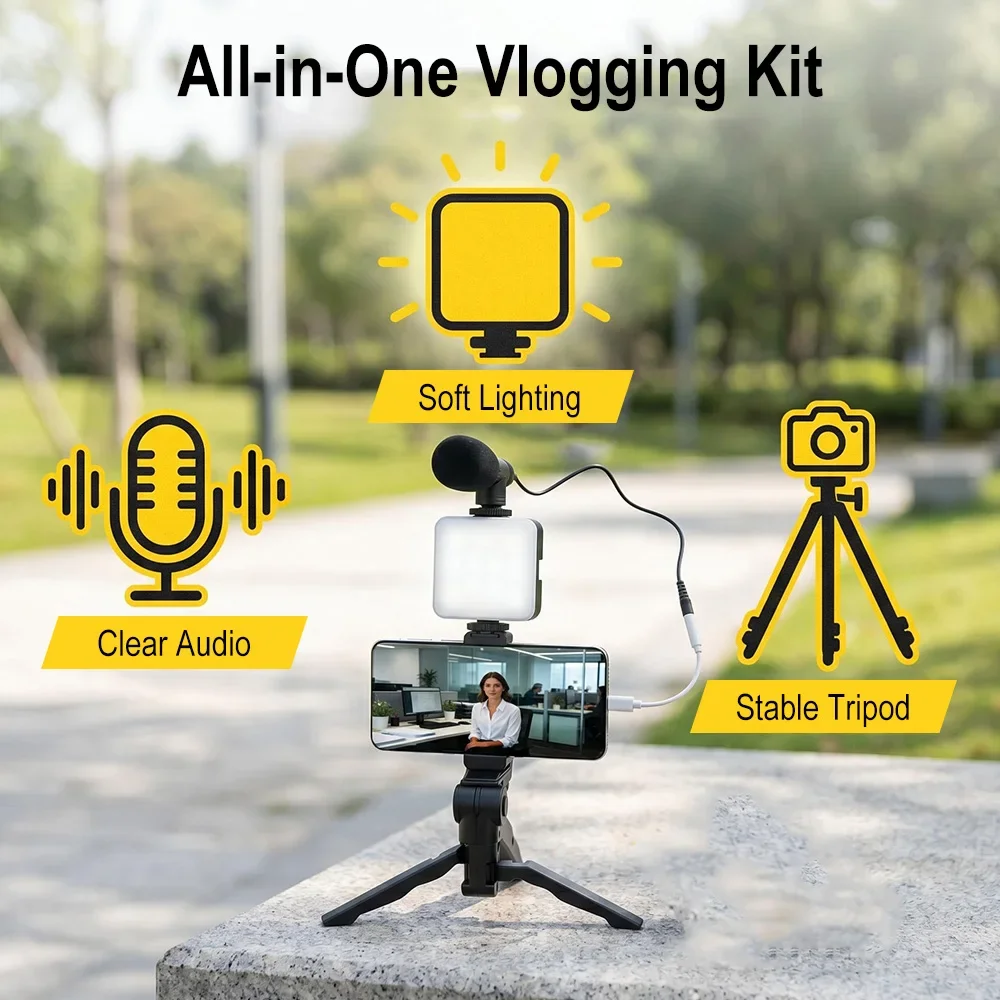 Kit Vlogging Smartphone Lampu  - Photography Lighting Kit Portable ulasan dan harga